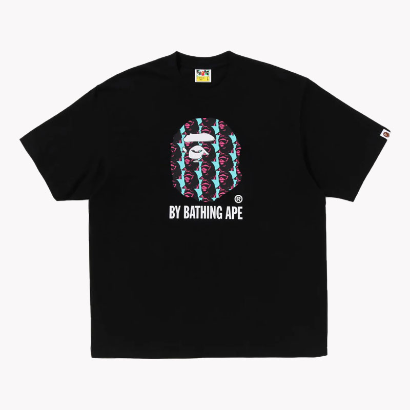 BAPE APE HEAD PATTERN BY BATHING APE RELAXED FIT TEE MENS