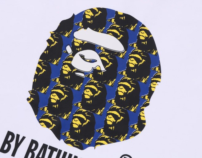 BAPE APE HEAD PATTERN BY BATHING APE RELAXED FIT TEE MENS