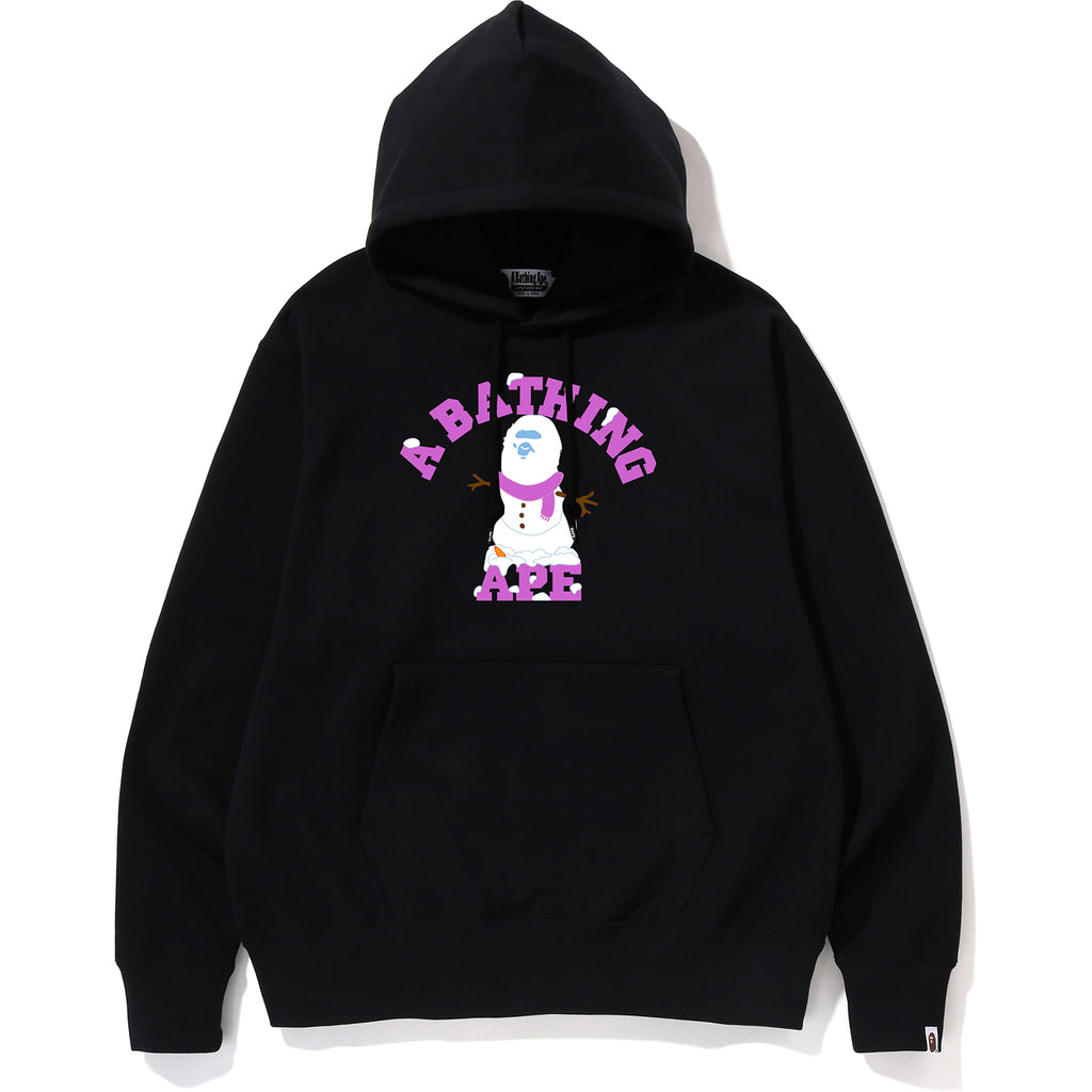 APE SNOWMAN COLLEGE PULLOVER HOODIE