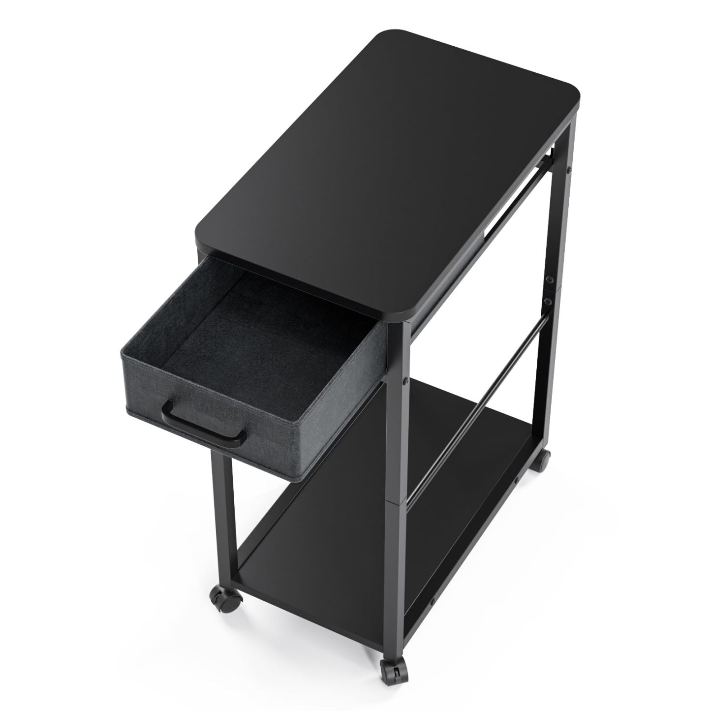 DEWEL サイドワゴン pcワゴン キャスター付き パソコンワゴン cpuワゴン 引き出し付き デスクワゴン パソコン収納 木製 デスクサ