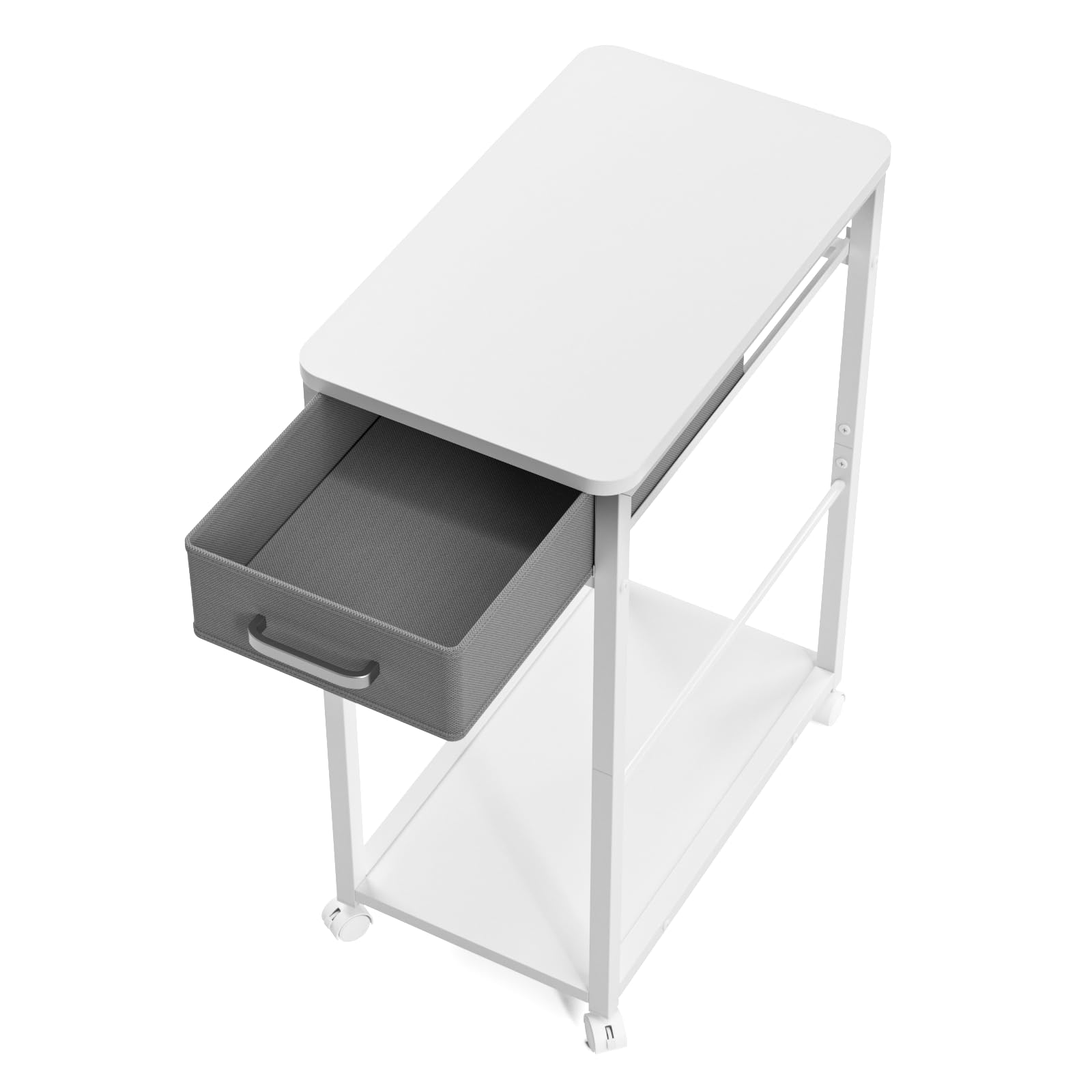 DEWEL サイドワゴン pcワゴン キャスター付き パソコンワゴン cpuワゴン 引き出し付き デスクワゴン パソコン収納 木製 デスクサ