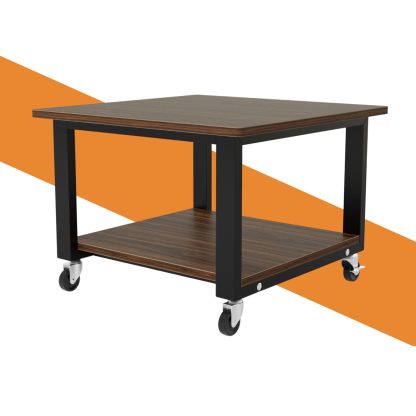 DEWEL プリンター台 洗濯機 台 冷蔵庫用置き台 レンジ台 2段 奥行50cm 幅50cm 高35cm キャスター付き 移動便利 プリンターラック 収納 木製 プリンターワゴン 机上ラック プリンターカート 机上台/机下台 オフィス/ホーム収納用 デスクワゴン