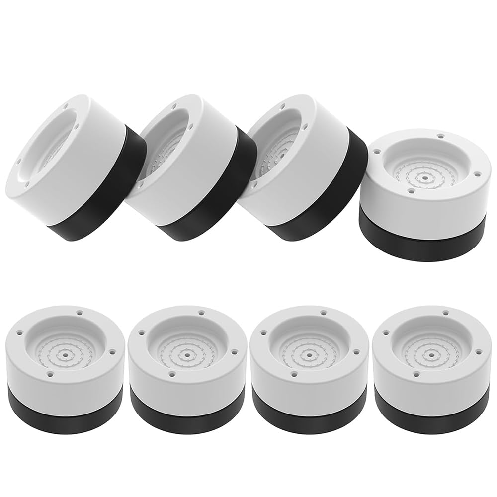 DEWEL 洗濯機用防振ゴム足 8個セット 洗濯機防振パッド 防振パッド 8個入り 家電家具用増高足 高さ調節 ノイズ低減 騒音防止 重ねて使用可能 騒音防止 