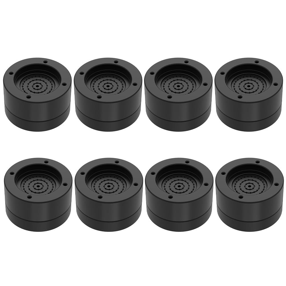 DEWEL 洗濯機用防振ゴム足 8個セット 洗濯機防振パッド 防振パッド 8個入り 家電家具用増高足 高さ調節 ノイズ低減 騒音防止 重ねて使用可能 騒音防止 