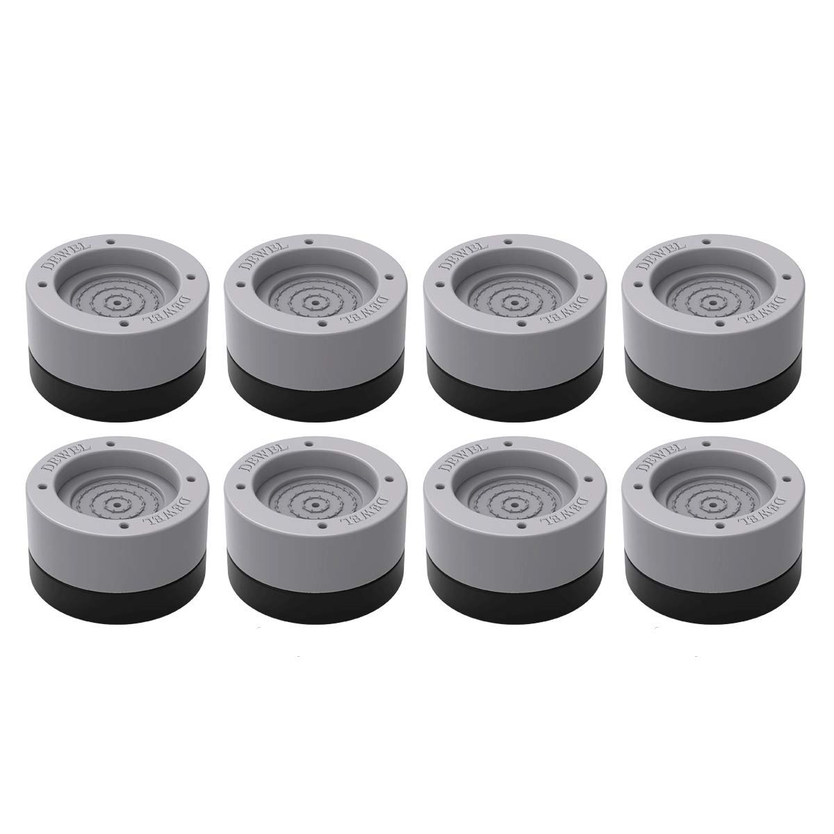 DEWEL 洗濯機用防振ゴム足 8個セット 洗濯機防振パッド 防振パッド 8個入り 家電家具用増高足 高さ調節 ノイズ低減 騒音防止 重ねて使用可能 騒音防止 