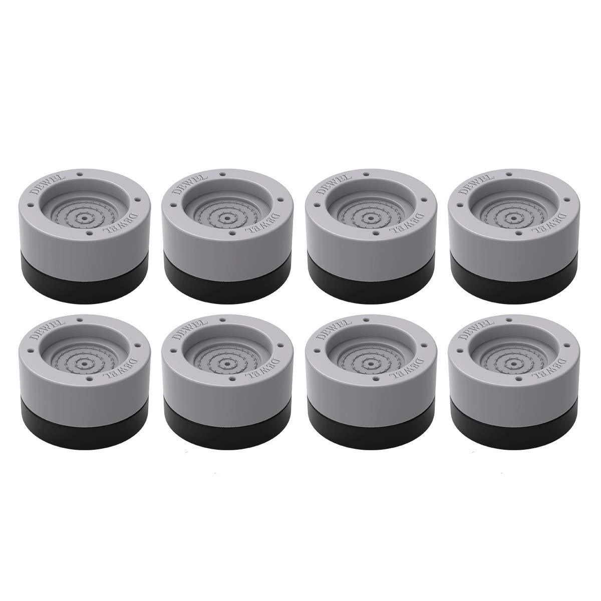 DEWEL 洗濯機用防振ゴム足 8個セット 洗濯機防振パッド 防振パッド 8個入り 家電家具用増高足 高さ調節 ノイズ低減 騒音防止 重ねて使用可能 騒音防止 
