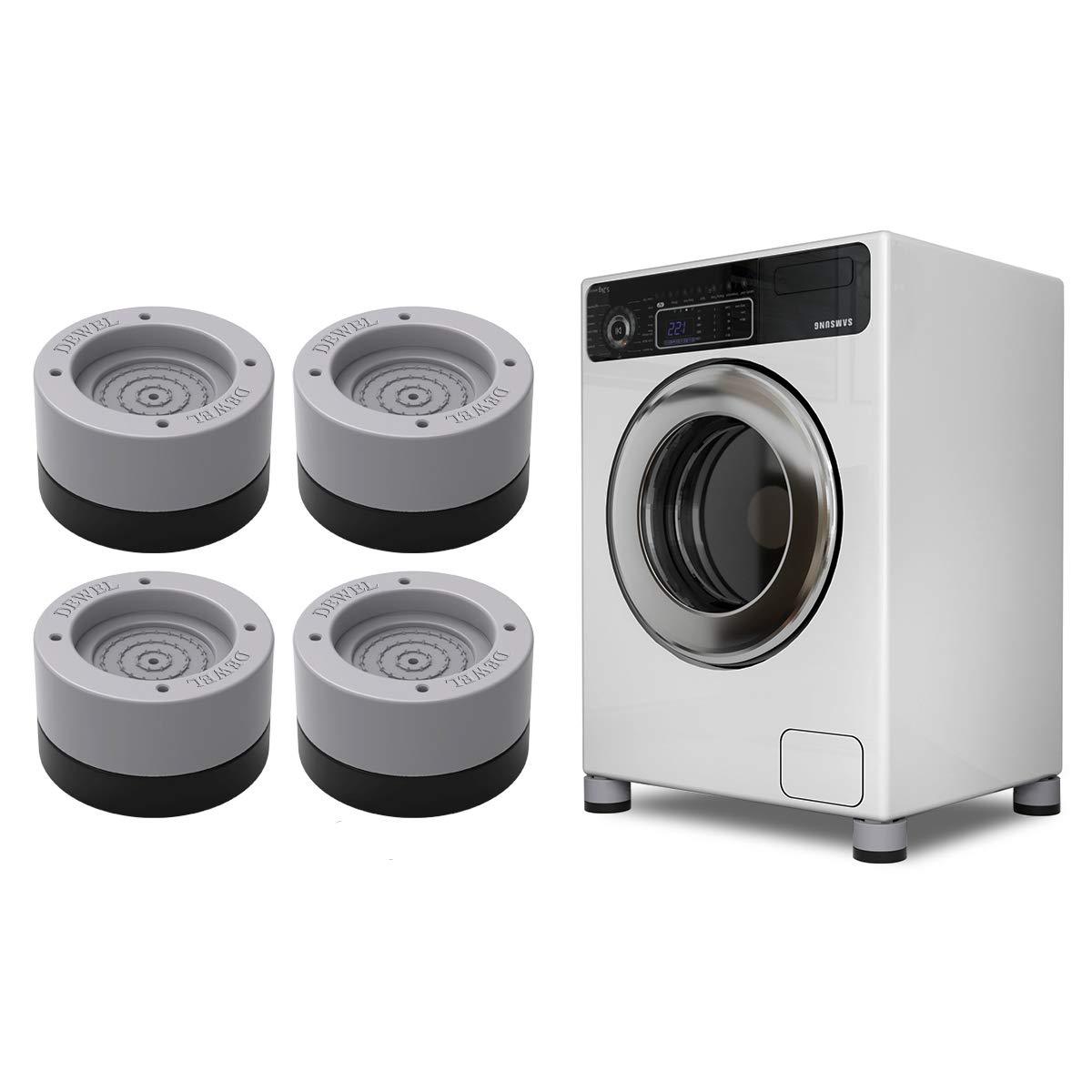 洗濯用防振ゴム DEWEL 防振かさ上げ台 9cm 高さ調整 4点セット底上げ 継ぎ脚 置き台 足パッド 重ねて使用可能 冷蔵庫 ソファー テーブル こたつ ベッドの高さあげ