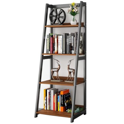 DEWEL 棚 オープンシェルフ ラック スリム 幅50×奥行45×高さ140cm 4段 オープンラック おしゃれ 収納棚 本棚 木製 ディスプレイラック シェルフ フリーラック フラワースタンド 飾り棚 リビング収納 組立品