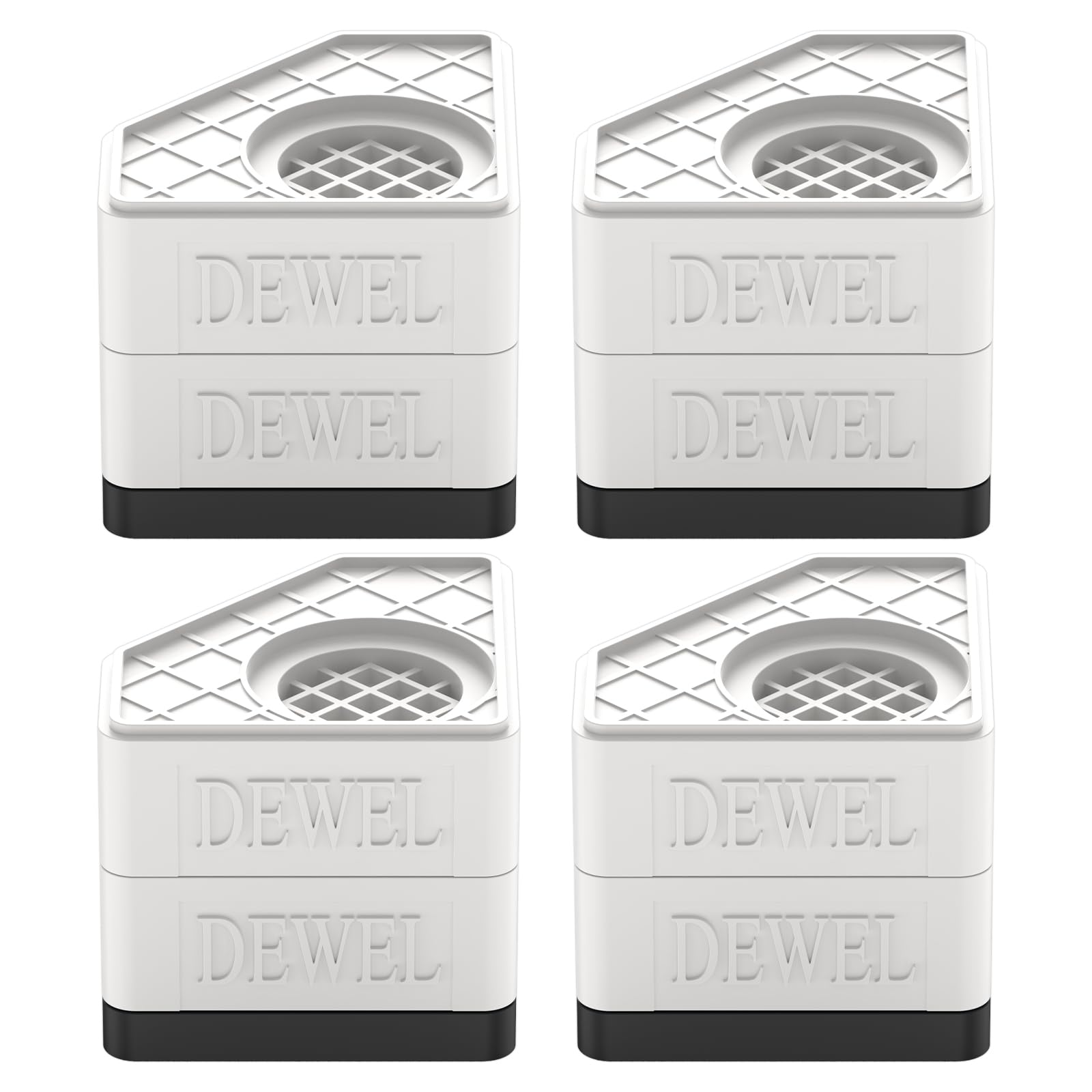 DEWEL かさ上げ台 防振ゴム 高さ調節 二層4個入り 耐荷重500kg 洗濯機置き台 大型家電対応 防振タイプ 振動騒音吸収 滑り止め 