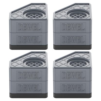 DEWEL かさ上げ台 防振ゴム 高さ調節 二層4個入り 耐荷重500kg 洗濯機置き台 大型家電対応 防振タイプ 振動騒音吸収 滑り止め 水たまり防止 安定性 耐久性 洗濯機 台 乾燥機 ソファー