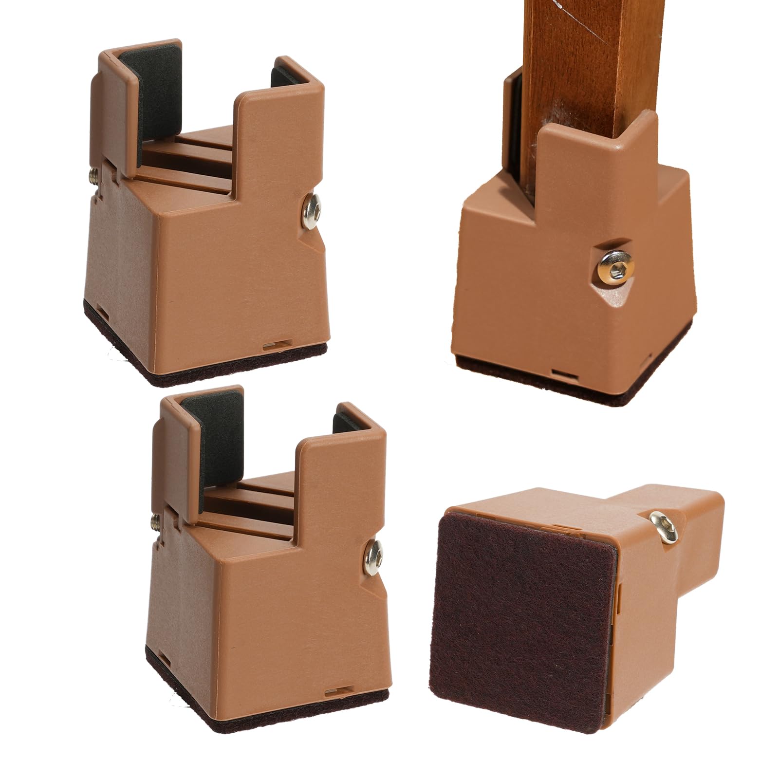 DEWEL 椅子継ぎ足 テーブル継ぎ足し高さを上げる こたつ継ぎ足 4個セット家具脚 テーブル脚台 テーブル高さ調整器具 こたつ足 高さ50mm/100mm (高さ5CM)