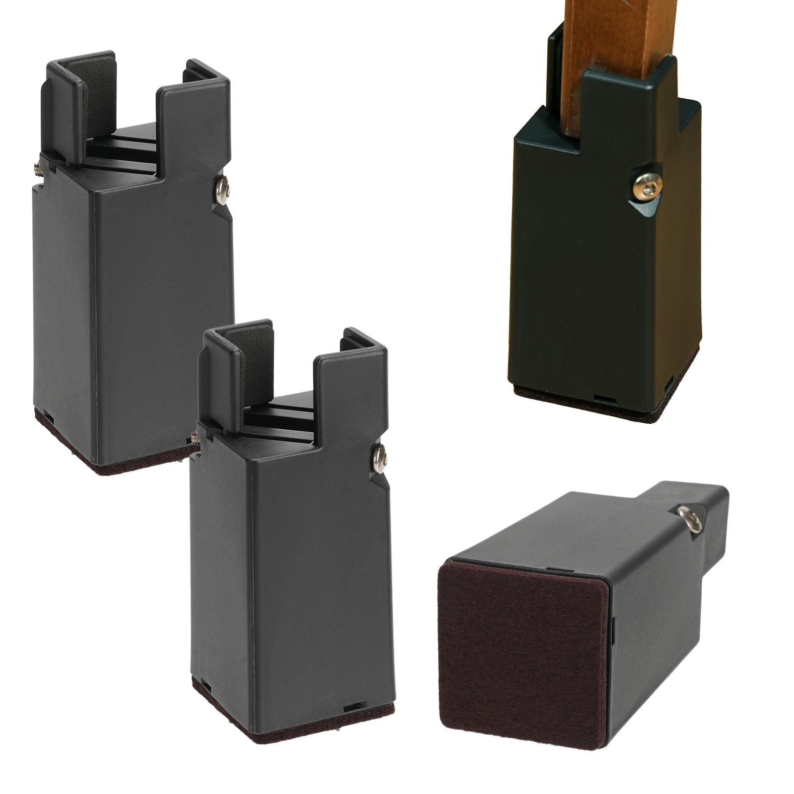 DEWEL 椅子継ぎ足 テーブル継ぎ足し高さを上げる こたつ継ぎ足 4個セット家具脚 テーブル脚台 テーブル高さ調整器具 こたつ足 高さ50mm/100mm (高さ10CM)