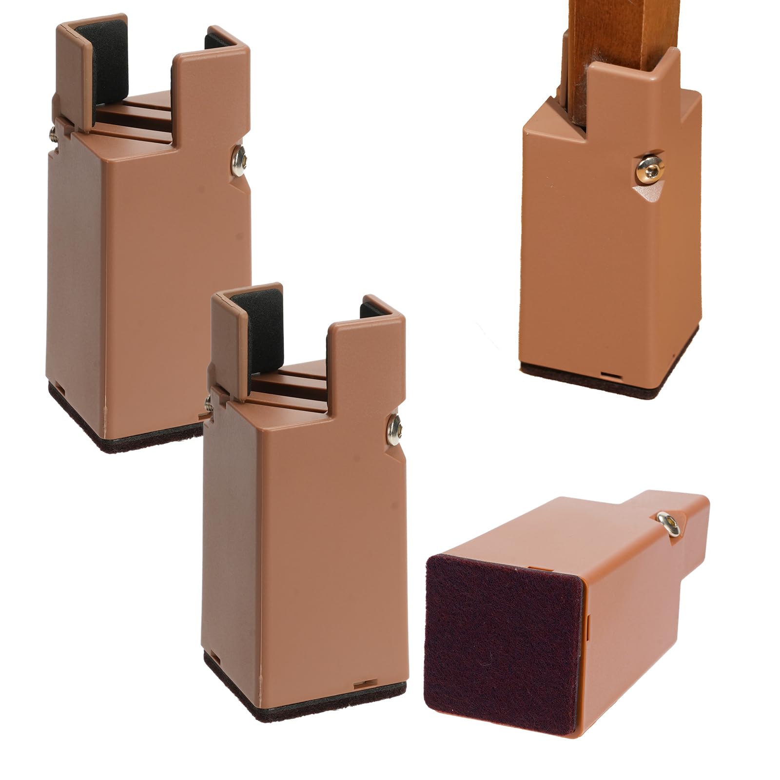 DEWEL 椅子継ぎ足 テーブル継ぎ足し高さを上げる こたつ継ぎ足 4個セット家具脚 テーブル脚台 テーブル高さ調整器具 こたつ足 高さ50mm/100mm (高さ10CM)