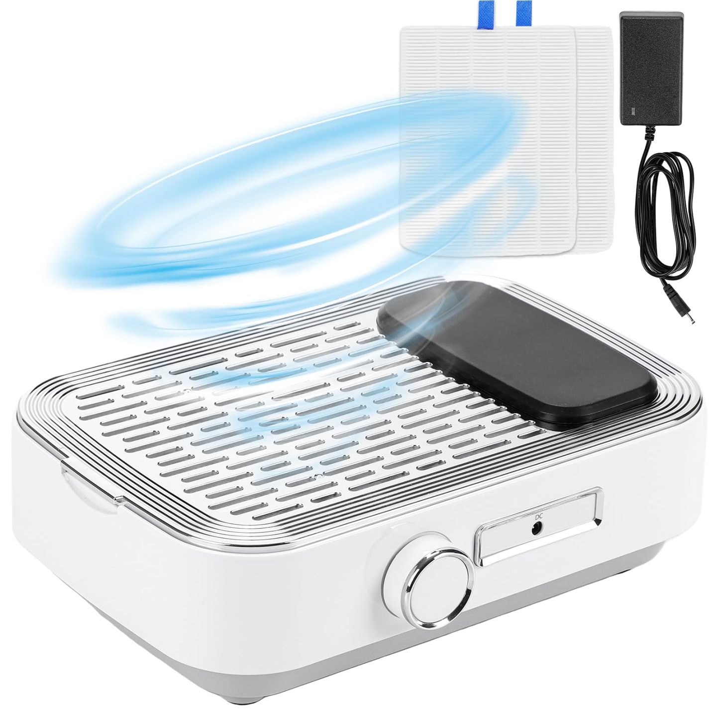 DEWEL ネイル集塵機 ネイルダストコレクター 卓上集塵機 強力吸引 吸収力調節可能 4500rpm回転数 手首が保護でき マット付き 説明書付き 交換用フィルター付き 掃除簡単 静音 ネイルマシン