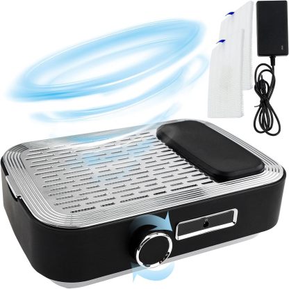 DEWEL ネイル集塵機 ネイルダストコレクター 卓上集塵機 強力吸引 吸収力調節可能 4500rpm回転数 手首が保護でき マット付き 説明書付き 交換用フィルター付き 掃除簡単 静音 ネイルマシン (ブラック)