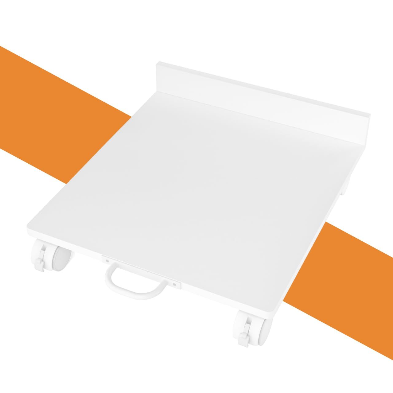 DEWEL プリンター台 CPUスタンド 移動可能 幅42×奥行46cm 耐荷重30kg 足元収納 PCスタンド キャスター付き台車 PCワ