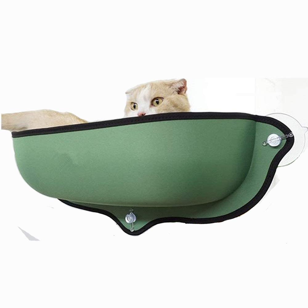 DEWEL ハンモック 猫 窓 吸盤 猫窓枠座り台 ウィンドウベッド 耐荷重13kg マット付き 日向ぼっこ ペットベッド 取り付け簡単