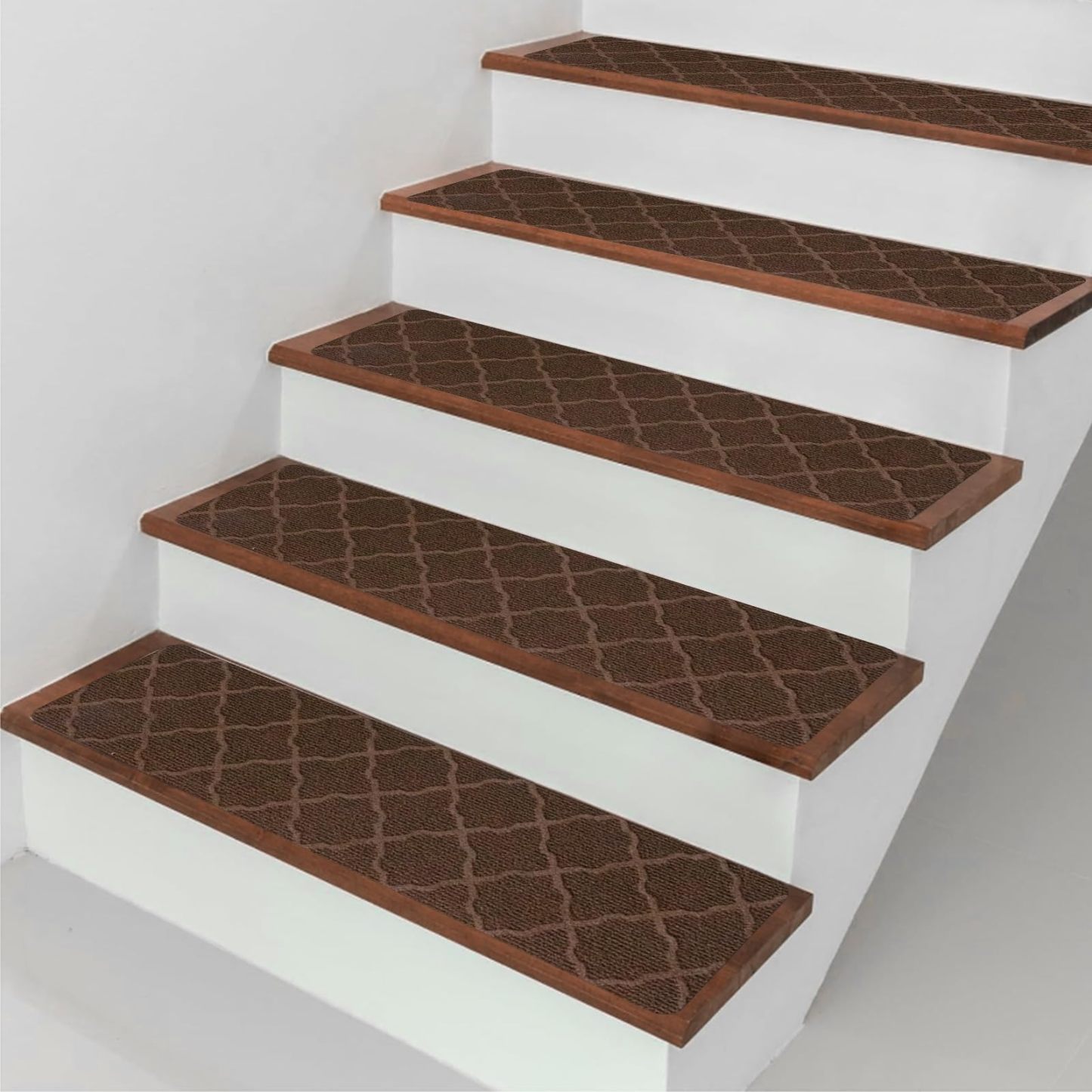 DEWEL 階段マット 階段用滑り止め タイルカーペット 厚み4.5mm 700*200 mm 防音マット 転倒防止 子供/高齢者/ペット安