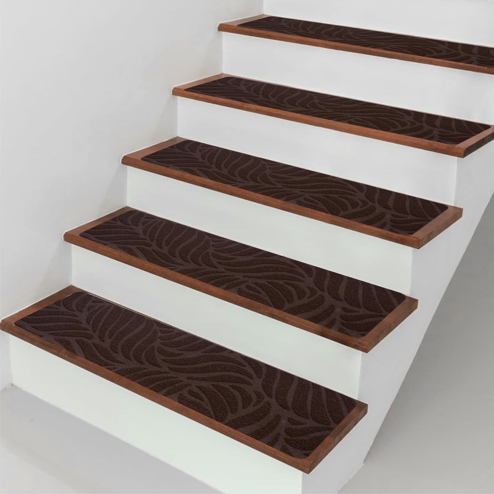 DEWEL 階段マット 階段カーペット 階段用滑り止め 厚み4.5mm 700*200 mm 15枚入り 吸着マット 転倒防止 子供/高齢者/ペット安全対策に 繰り返し使用可能 足腰負担軽減 粘着剤なし キズ防止 ステップマット 簡単取り付け 階段敷き 滑り止めマット 階段用 階段クッション 清潔しやすい 床暖房対応