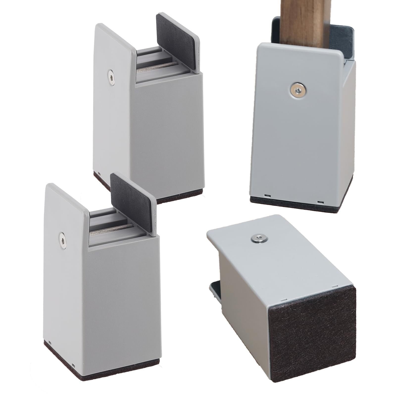 DEWEL こたつあし 継ぎ足し テーブル 脚 高さを上げる 4個セット 継ぎ足 机 高さ調整 0mm~50mm幅調節 机 たかさ調節 高さ5cm/10cm テーブル脚台