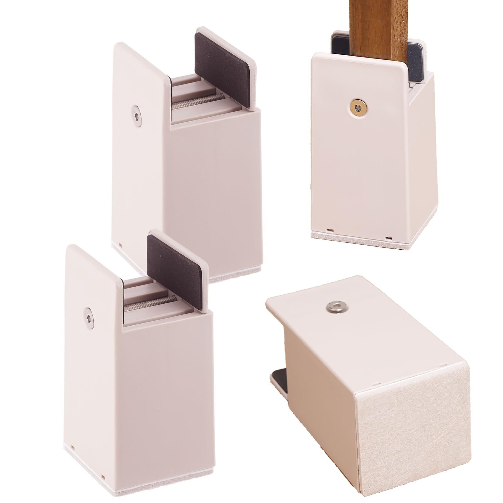 DEWEL こたつあし 継ぎ足し テーブル 脚 高さを上げる 4個セット 継ぎ足 机 高さ調整 0mm~50mm幅調節 机 たかさ調節 高さ5cm/10cm テーブル脚台