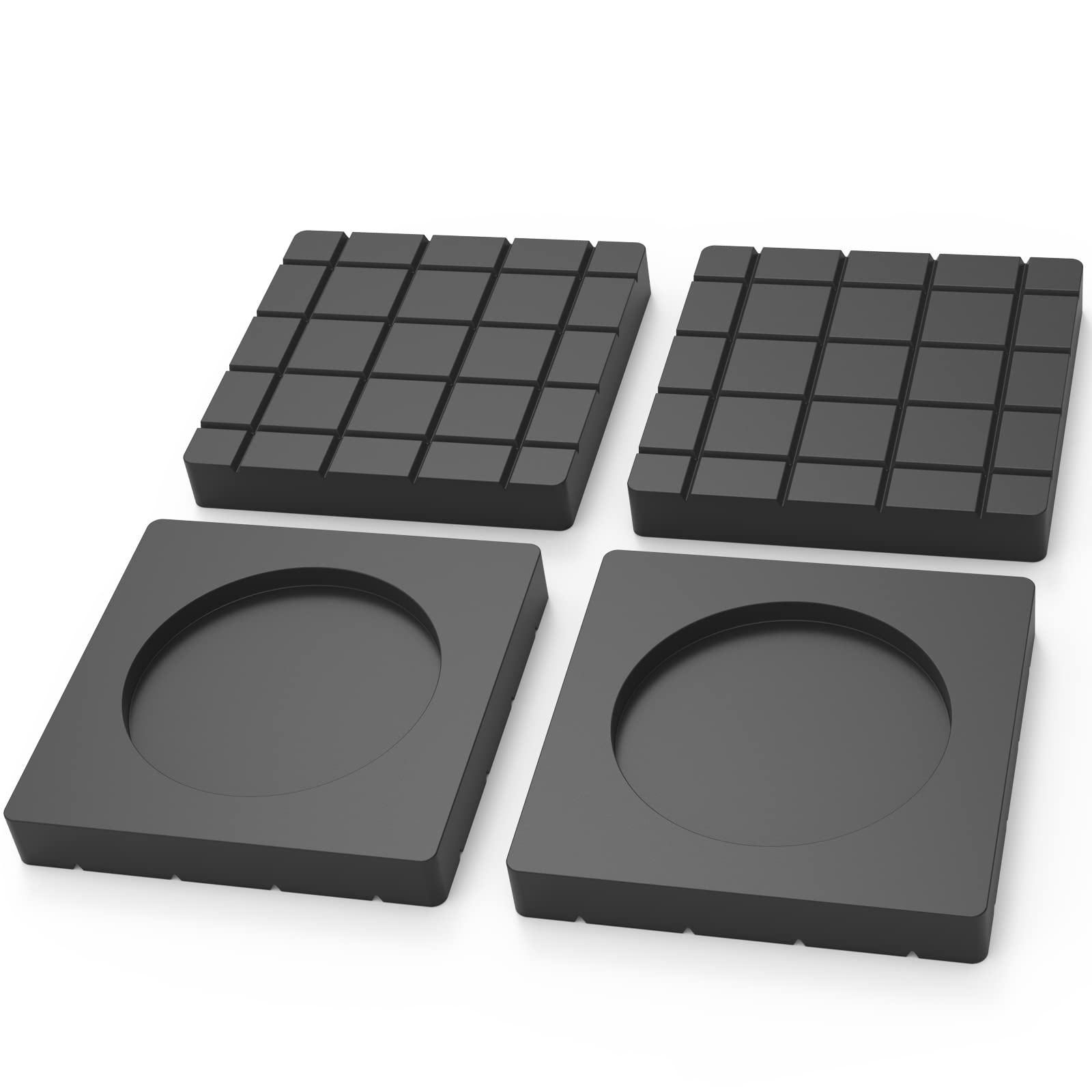 DEWEL 洗濯機 防振ゴム 振動吸収 揺れ防止 ホワイト 4枚入り 防振防音 防振マット 滑り止め 振動軽減 天然ゴム