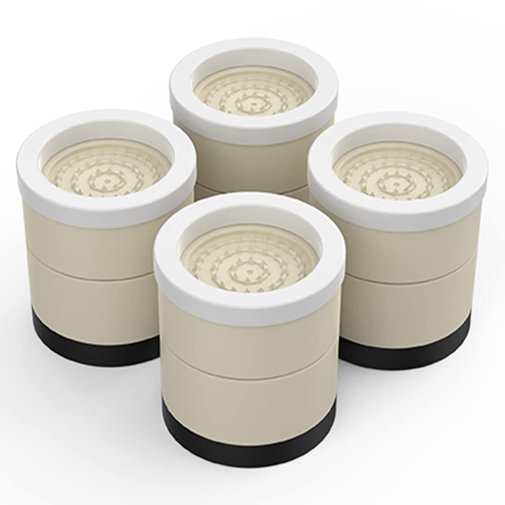 洗濯機かさ上げ台 防振パッド 洗濯機防振パッド 二層4個入り 家電家具用増高足 高さ調節 ノイズ低減 騒音防止 重ねて使用可能 洗濯機/冷蔵庫/ソファー/テーブル/ベッドの高さをあげる 日本語説明書付き…