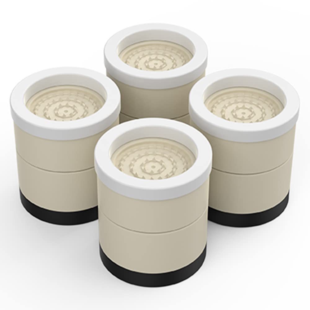 洗濯機かさ上げ台 防振パッド 洗濯機防振パッド 二層4個入り 家電家具用増高足 高さ調節 ノイズ低減 騒音防止 重ねて使用可能 洗濯機/冷蔵庫/ソファー/テーブル/ベッドの高さをあげる 日本語説明書付き…