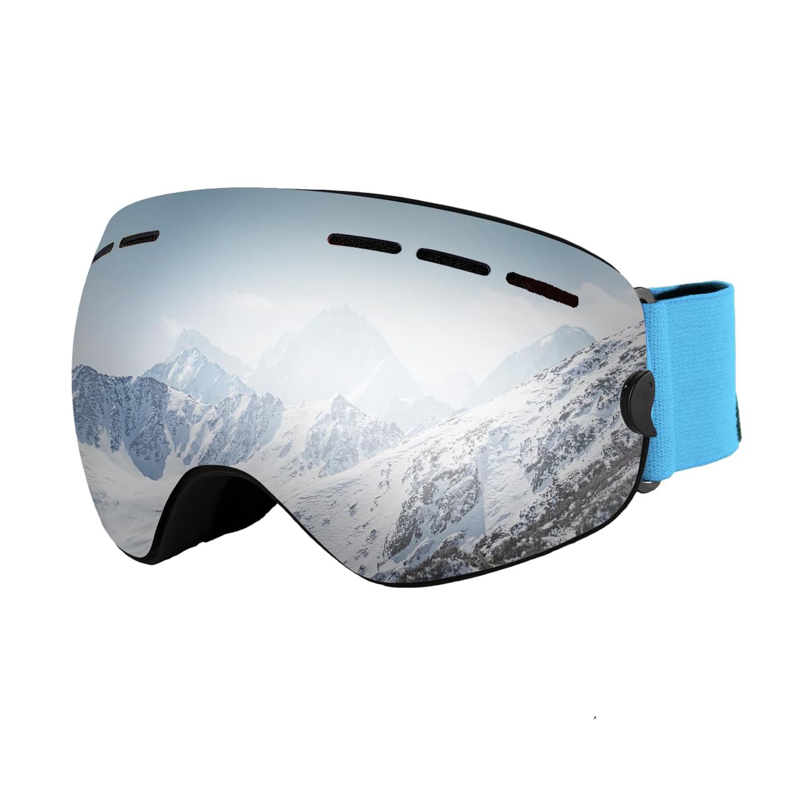 DEWEL スキーゴーグル スノーゴーグル 180°広視野 紫外線カット 通気/防風/防雪/防塵 耐衝撃 両層レンズ メガネ対応 ヘルメット対応 スノーボードゴーグル 球面ゴーグル 収納袋&収納ケース付き 男女兼用 山登り/スキー/アウトドアスポーツなどに適用
