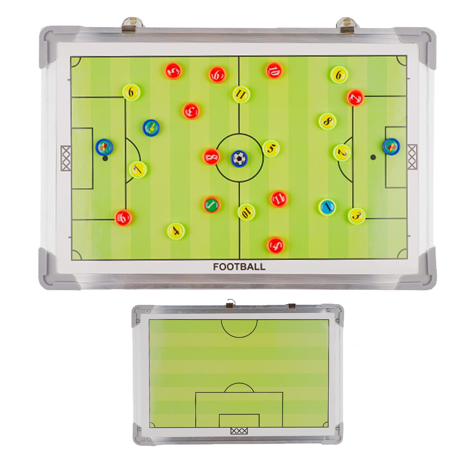 DEWEL アルミニウム合金 サッカーボード 作戦ボード 作戦盤 コーチングボード マグネット 専用ペン付き 戦略指導 戦術ボード 作戦板 タクティックボード