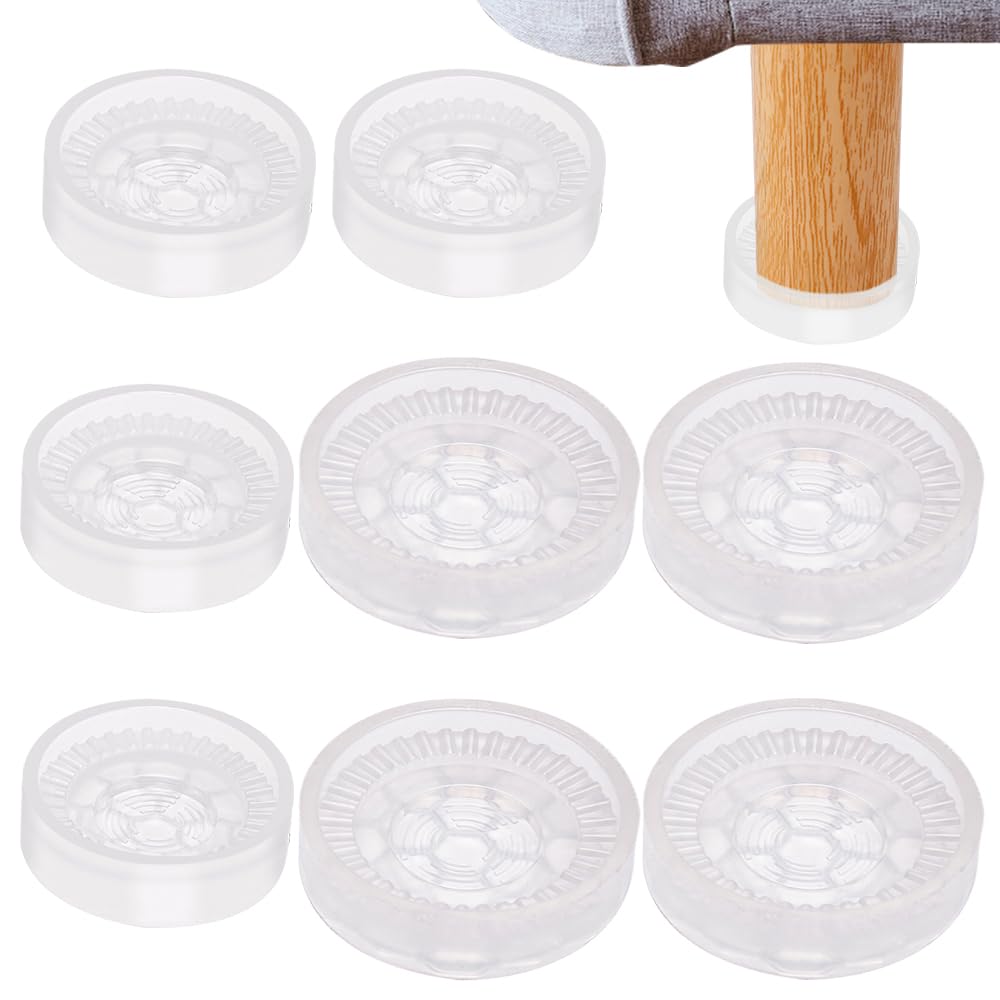 DEWEL 滑り止めシート ソファ 滑り止め 4個入り シリコンマット ズレ防止 防震 強力 透明 防音 床の保護 丸型 (MとL)