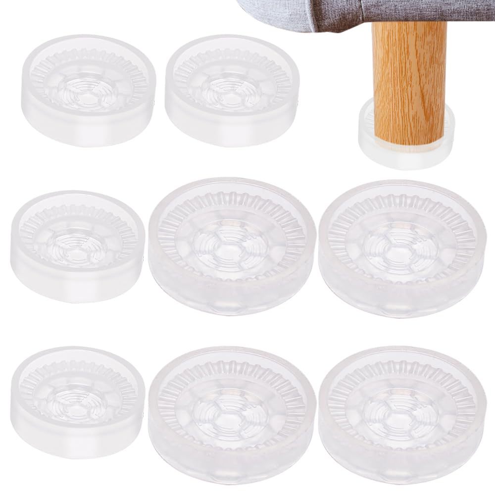 DEWEL 滑り止めシート ソファ 滑り止め 4個入り シリコンマット ズレ防止 防震 強力 透明 防音 床の保護 丸型 (MとL)