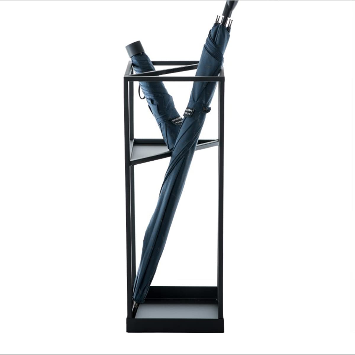 傘立て かさたて DEWEL 長傘/折り畳み傘収納 スリム おしゃれ 玄関収納 アンブレラスタンド かさラック レインラック 傘置き 靴ベラ収納 シンプル 倒れにくい ブラック 完成品 幅19×奥行き19×高さ53cm