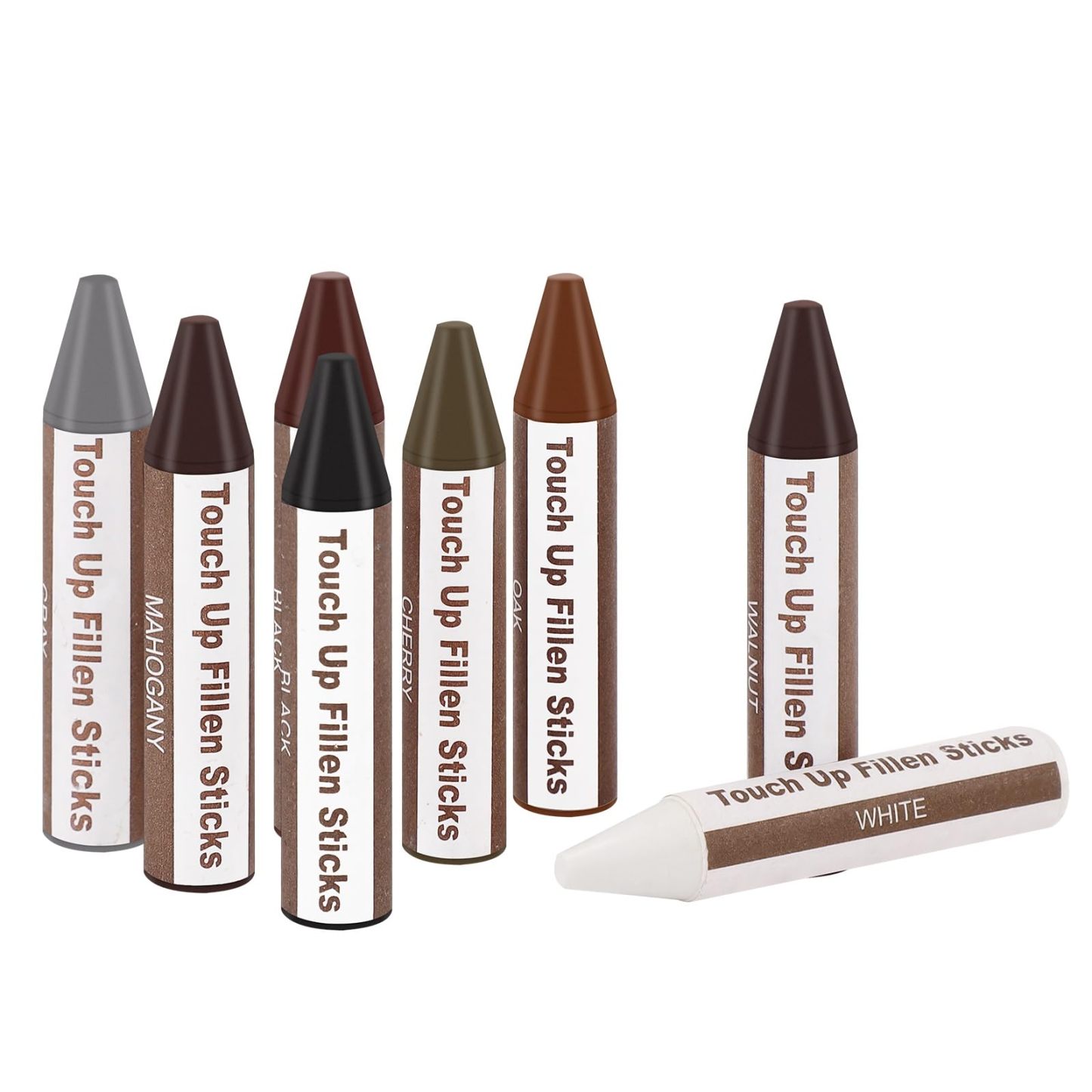 DEWEL 補修棒 家具補修クレヨン フローリング 補修 クレヨン 傷補修 ネジ穴補修 かくれん棒 キズ消し キズ補修棒 傷消し 傷隠し 家具 床/机補修 剥がれ補修 木製品キズ補修セット 木製家具補修 8色入り