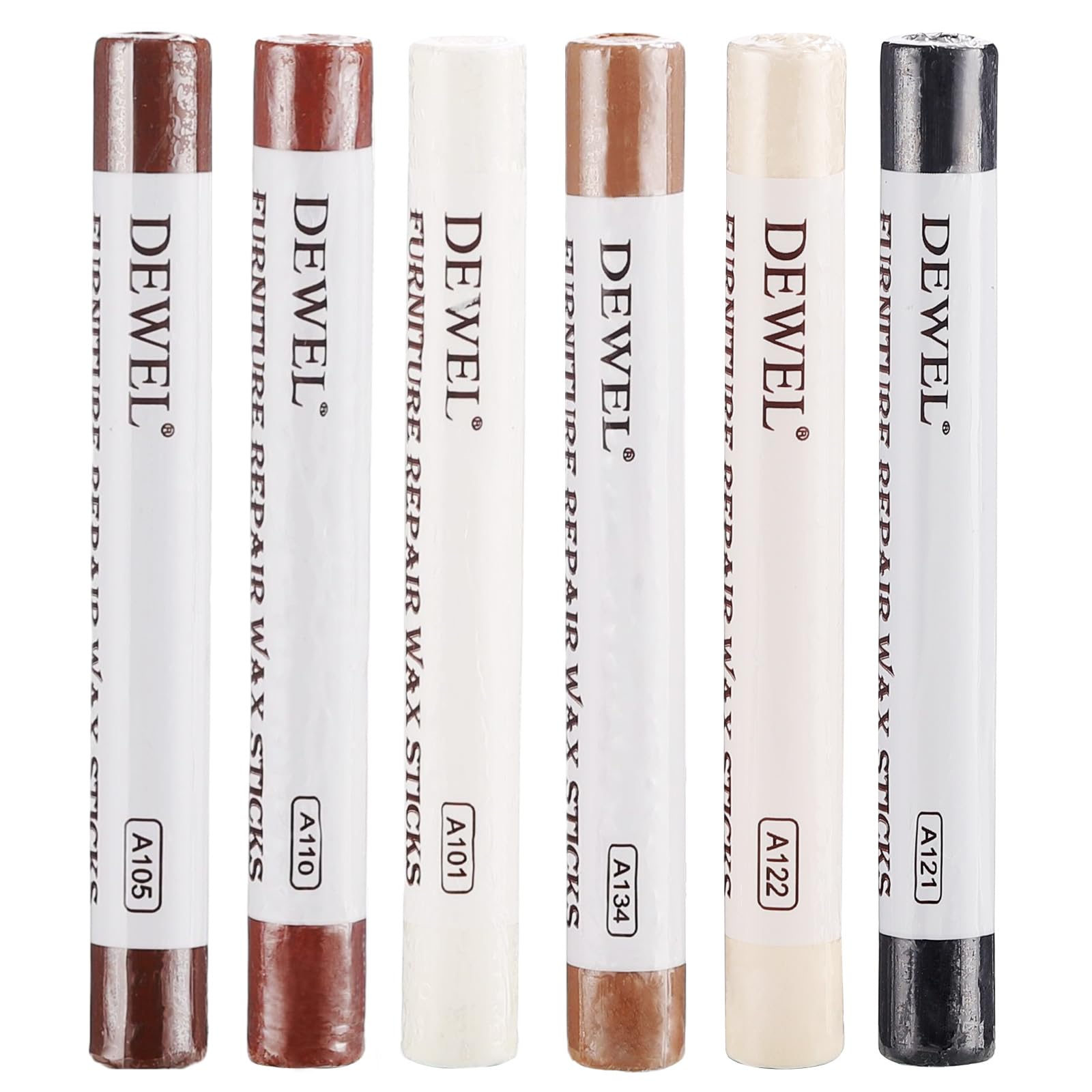 DEWEL フローリング 補修 傷 補修棒 ネジ穴 補修 家具補修クレヨン 家具補修クレヨン 6色入り 傷消し 傷隠し 家具 床 机 補修 剥がれ補修 木製品キズ補修セット 木製家具補修