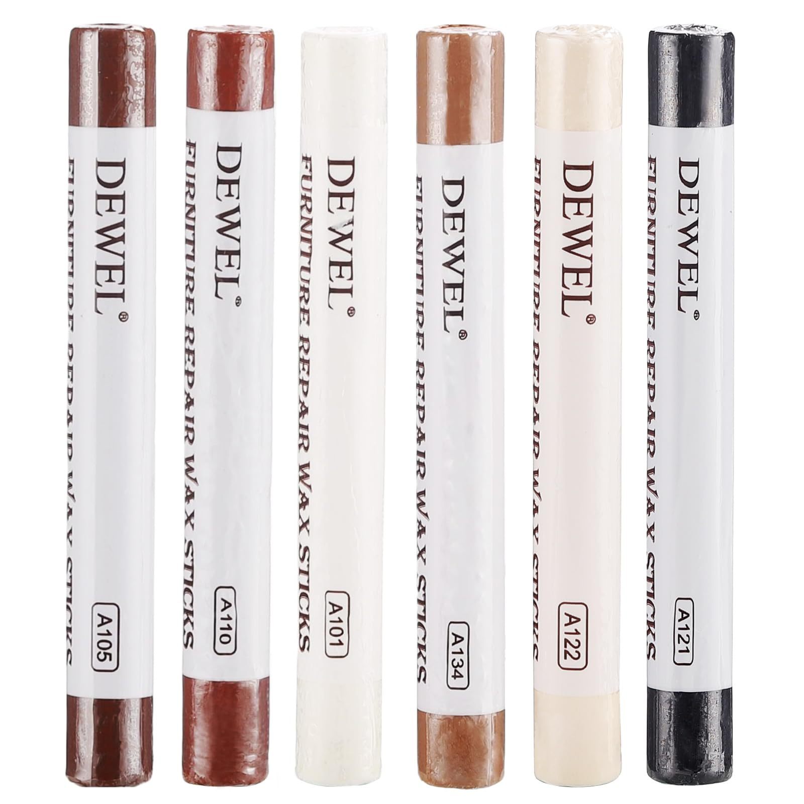 DEWEL フローリング 補修 傷 補修棒 ネジ穴 補修 家具補修クレヨン 家具補修クレヨン 6色入り 傷消し 傷隠し 家具 床 机 補修 剥がれ補修 木製品キズ補修セット 木製家具補修