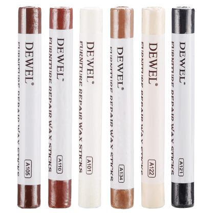 DEWEL フローリング 補修 傷 補修棒 ネジ穴 補修 家具補修クレヨン 家具補修クレヨン 6色入り 傷消し 傷隠し 家具 床 机 補修 剥がれ補修 木製品キズ補修セット 木製家具補修