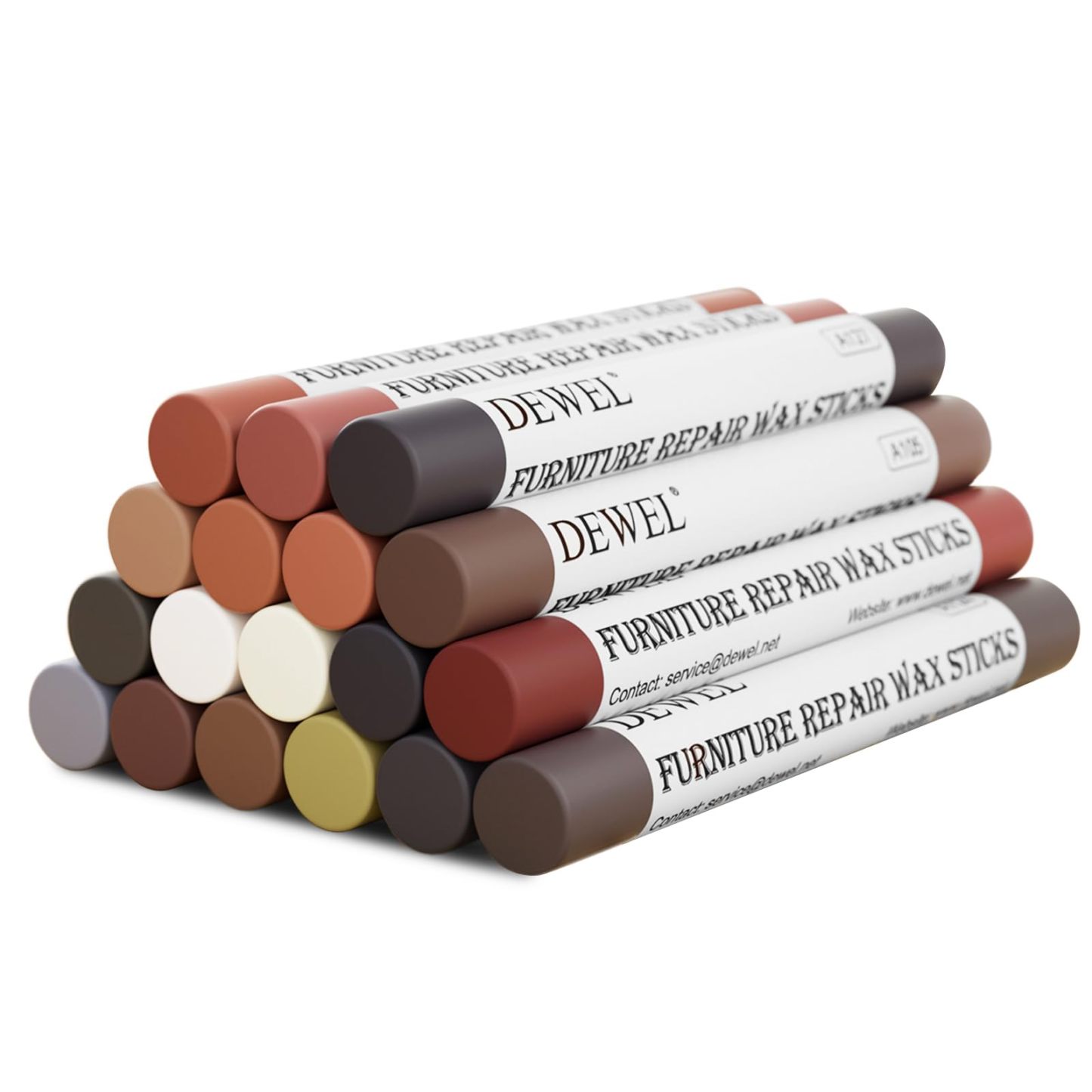 DEWEL フローリング 補修 傷 補修棒 ネジ穴 補修 家具補修クレヨン 傷消し 傷隠し 家具 床 机 補修 剥がれ補修 木製品キズ補修セット 木製家具補修 18色入り