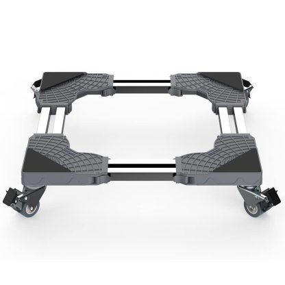 洗濯機 台 DEWEL キャスター付き 置き台 冷蔵庫 台 伸縮式 奥行/幅:39～64cm ジャッキ付き 360度回転 耐荷重:400kg 防振 異音振動軽減 移動ラクラク 日本語取扱説明書付き 3年保証 新版/ネジ作業弊社お任せ