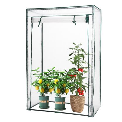 ビニールハウス 家庭用 ビニール温室 小型 家庭菜園 寒さ/霜/雨/風対策 温室 ビニール ベランダ 虫/鳥よけ 家庭用ビニールハウス 暖簾/ペグ付 チャック開閉 温室ハウス 工具不要 組立簡単 室内室外適用 多用途 100x50x150cm