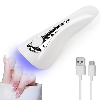 ネイルライト ネイルドライヤー UVライト 15W 5LEDs 充電式 LEDネイルドライヤー 持ち運びやすい ジェルネイル LEDライト 硬化ライト タイマー設定可能 ジェルネイル用 レジン用 レジンクラフト用 2階段タイマー機能 タイマー ホワイト 日本語説明書付き コードレス