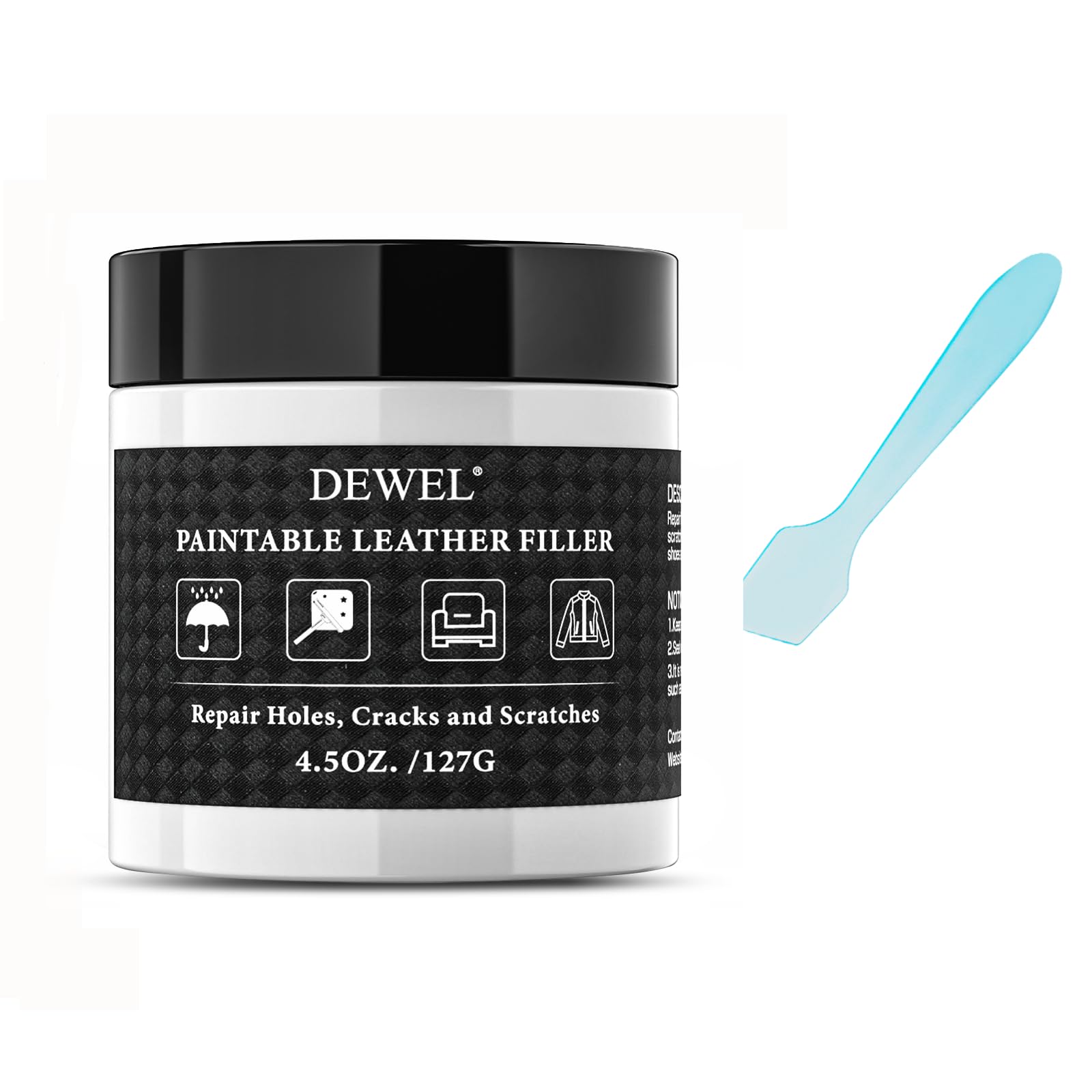 [DEWEL] 靴クリーム レザークリーム 白 レザー 革色落ち補修 レザー補修クリーム 革靴 補修クリーム レザー補修キット 革 手入れ 靴磨き 皮革製品 革靴 革小物 レザーカーシートなど補修 ヘラ付き ホワイト