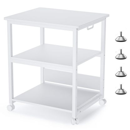 DEWEL プリンタ台 プリンタラック 幅60cm 奥行50cm 高さ70cm 総耐荷重90kg キャスター付き 木製 中棚調整 組み立て簡単 収納 プリンターカート プリンターワゴン プリンタースタンド オフィス 家庭用