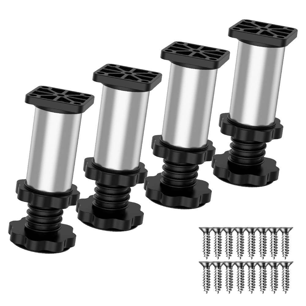 DEWEL ステンレス製 細いジャッキ 洗濯機置き台 交換用 取替え DIY用 4個入り 高さ調整10～11.5cm 底の直径5cm 高耐久性 交換部品