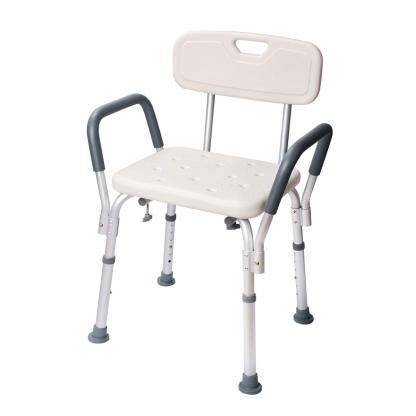 DEWEL お風呂 椅子 シャワーチェア バス アルミ製 手すり 背もたれ付 6段階高さ調節 軽量 耐荷重136kg