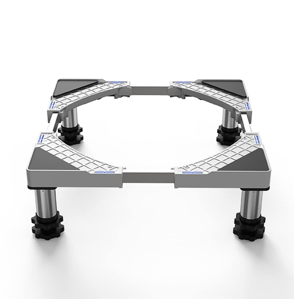 洗濯機 台 冷蔵庫置き台 18~21CM高度調節 ステインレス製 防振パッド付き 増大増高ジャッキ付き 耐荷重約500kg 伸縮式 幅奥行 44.5～68cm 昇降可能置き台 かさ上げ 高さ調節 減音防振 調節簡単 (増高18~21CM・耐荷重500KG)