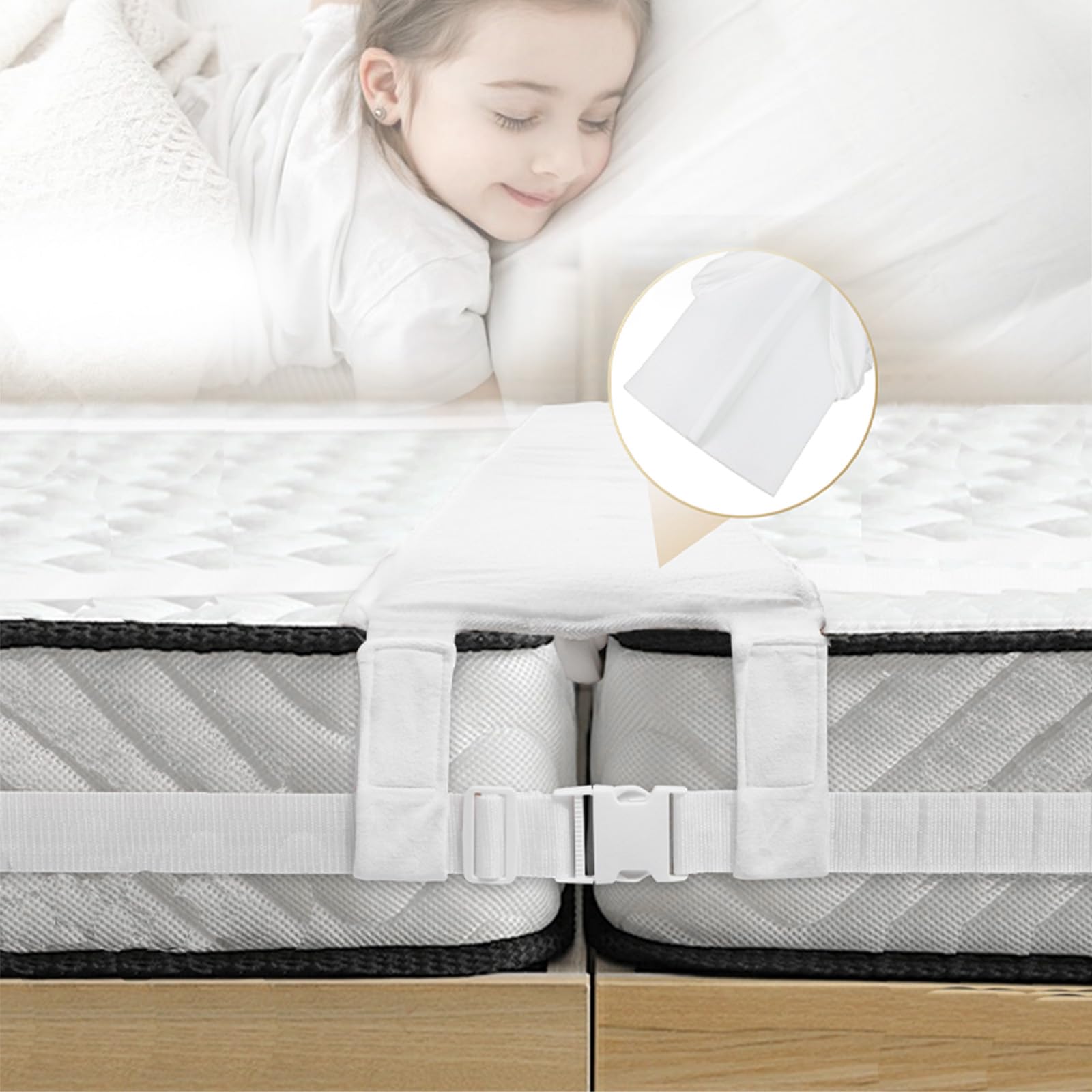 DEWEL ベッド 隙間パッド 洗える すきまパッド ワイド幅30cm マットレスバンド 固め マットレス ズレ防止 マットレス 連結ベルト ベッド 隙間埋めクッション 【洗濯可能】