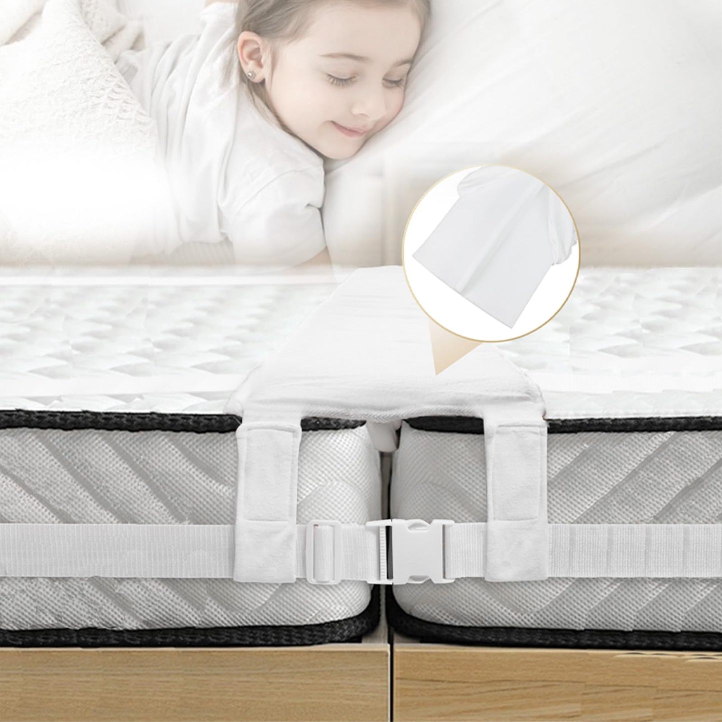 DEWEL ベッド 隙間パッド 洗える すきまパッド ワイド幅30cm マットレスバンド 固め マットレス ズレ防止 マットレス 連結ベルト ベッド 隙間埋めクッション 【洗濯可能】