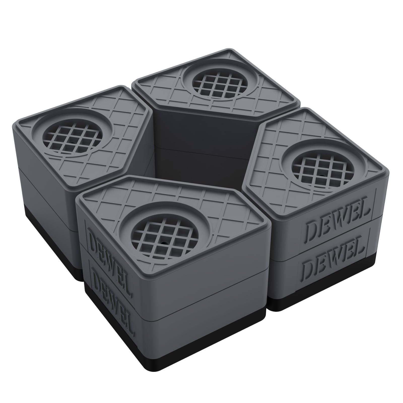 かさ上げ台 防振ゴム 高さ調節 二層4個入り 耐荷重500kg 洗濯機置き台 大型家電対応 振動騒音吸収 滑り止め 水たまり防止 防振タイプ 安定性 耐久性