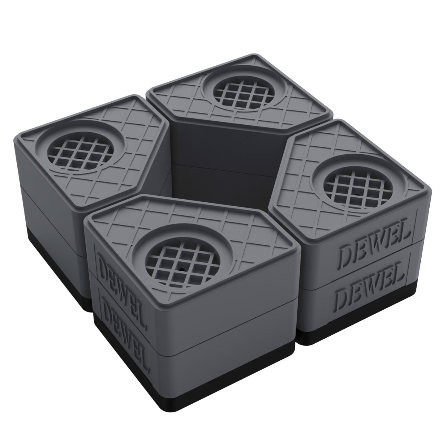 かさ上げ台 防振ゴム 高さ調節 二層4個入り 耐荷重500kg 洗濯機置き台 大型家電対応 振動騒音吸収 滑り止め 水たまり防止 防振タイプ 安定性 耐久性